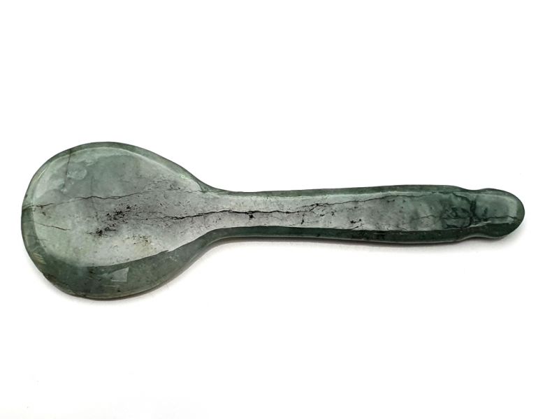 Traditional Chinese Medicine - Gua Sha Jade Spoon - translucent green 1