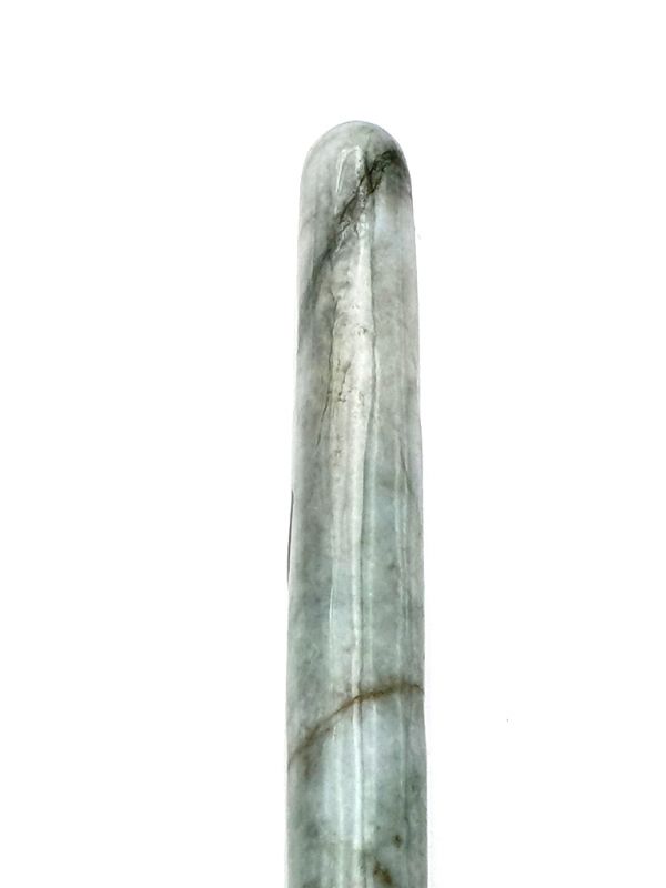 Traditional Chinese medicine - jade acupressure stick - Translucent green - veined 2