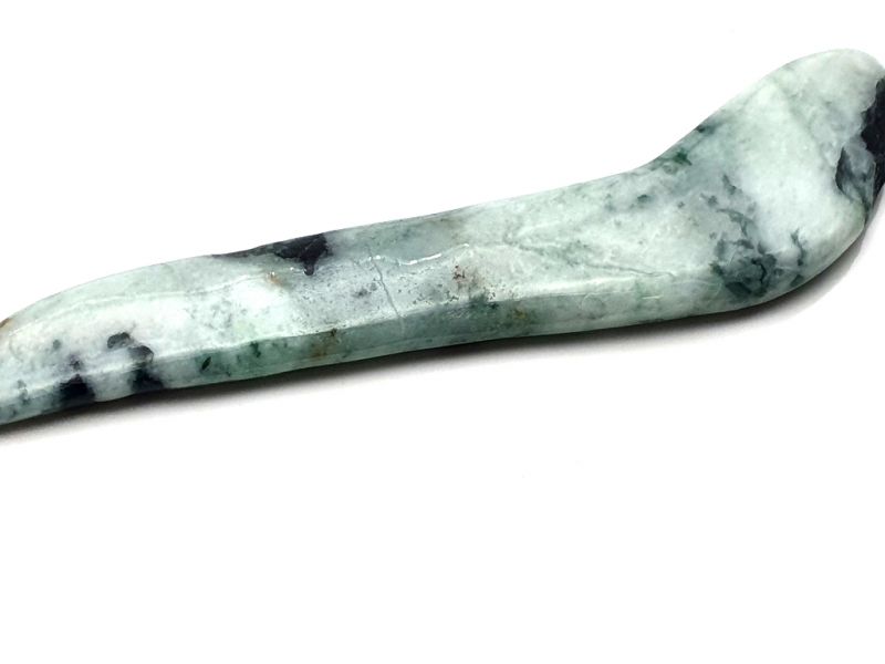Traditional Chinese Medicine - Jade Gua Sha Stick - Bland and Green - Translucent 2