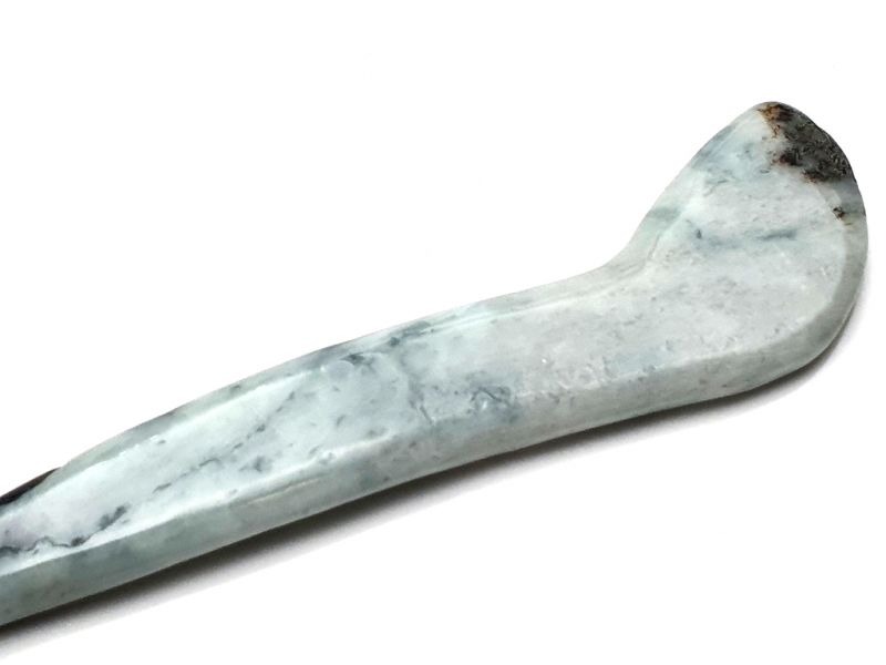 Traditional Chinese Medicine - Jade Gua Sha Stick - Green and White 2
