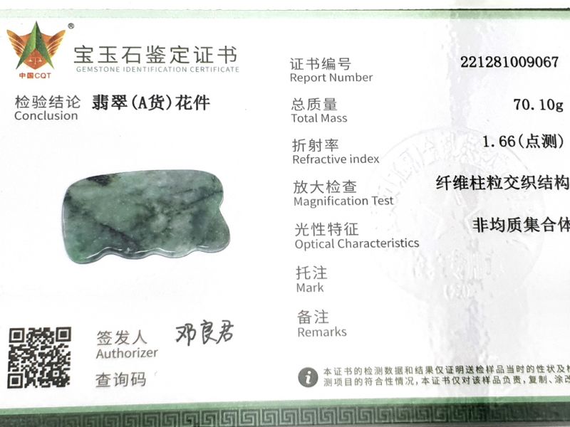 Traditional Chinese medicine - Wavy Jade Gua Sha - Green spotted 3
