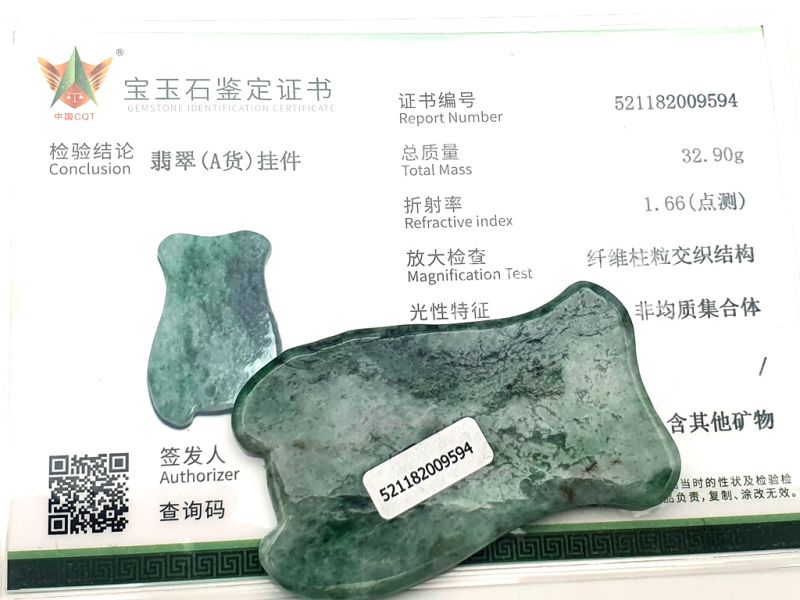 Traditionelle chinesische Medizin - Gua Sha Fisch - Körper und Gesicht - Farbverlauf dunkelgrün 2