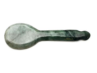 Traditionelle chinesische Medizin - Gua Sha Jadelöffel - Kategorie A - Durchscheinendes Grün