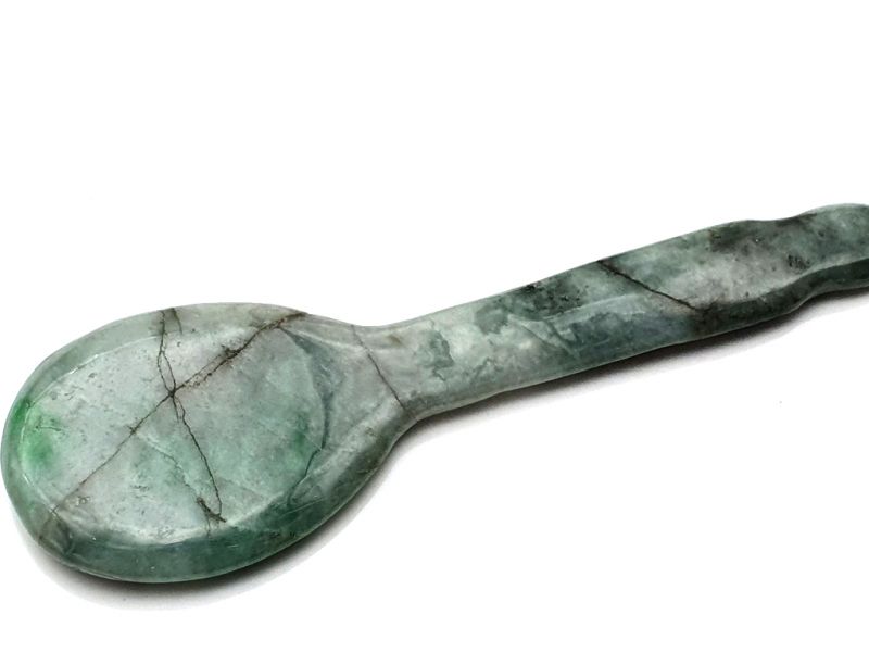 Traditionelle chinesische Medizin - Gua Sha Jadelöffel - Mehrere Grüns 2