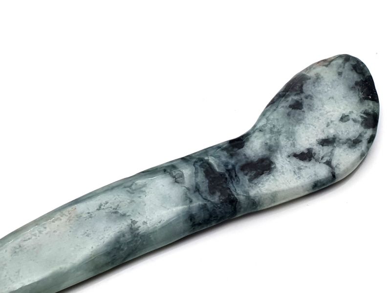 Traditionelle chinesische Medizin - Jade Gua Sha Stick - Grün und Weiß - Durchscheinend 2