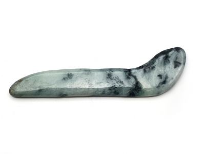 Traditionelle chinesische Medizin - Jade Gua Sha Stick - Weiß und Grüne spotted
