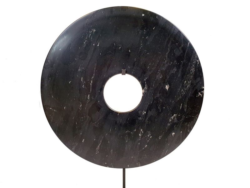 Très Grand disque Bi en Pierre 35cm noir