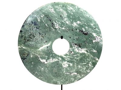 Très Grand disque Bi en Jade 40cm - Vert