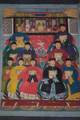 Très Grand Portrait d'ancêtres chinois 10 Personnages Très Grand Portrait d'ancêtres chinois 10 Personnages