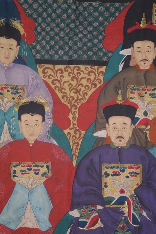 Très Grand Portrait d'ancêtres chinois 12 Personnages 4