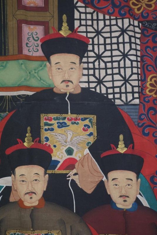 Très Grand Portrait d'ancêtres chinois 12 Personnages 5