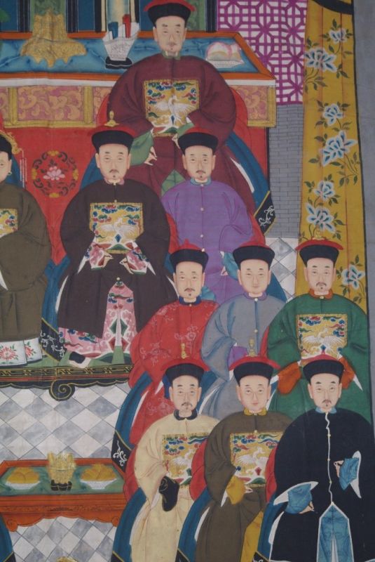Très Grand Portrait d'ancêtres chinois 18 Personnages 4