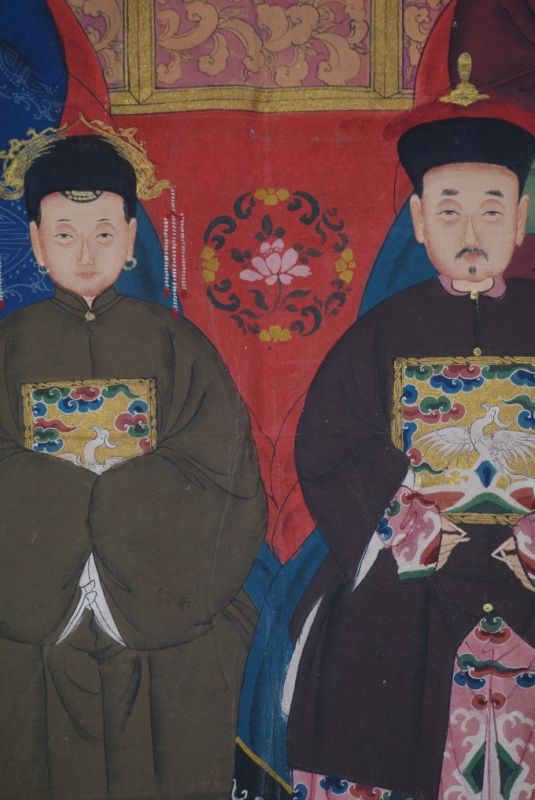 Très Grand Portrait d'ancêtres chinois 18 Personnages 5