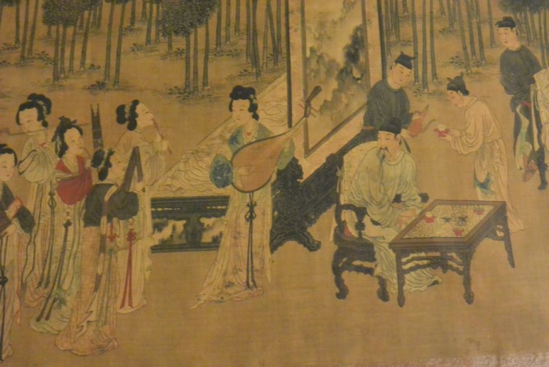 Très Grande Scène chinoise Peinture Dame de cour 3