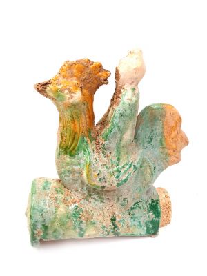 Tuile Faitière Chinoise en terre cuite émaillée - Le coq Tuile Faitière Chinoise en terre cuite émaillée - Le coq