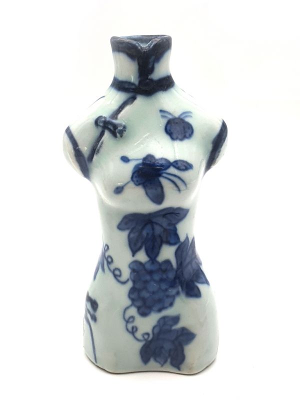 Vase Chinois blanc et bleu porcelaine 1