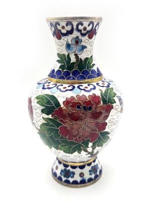 Vases Chinois en Cloisonné : Artisanat et Tradition - Blanche / Fleurs