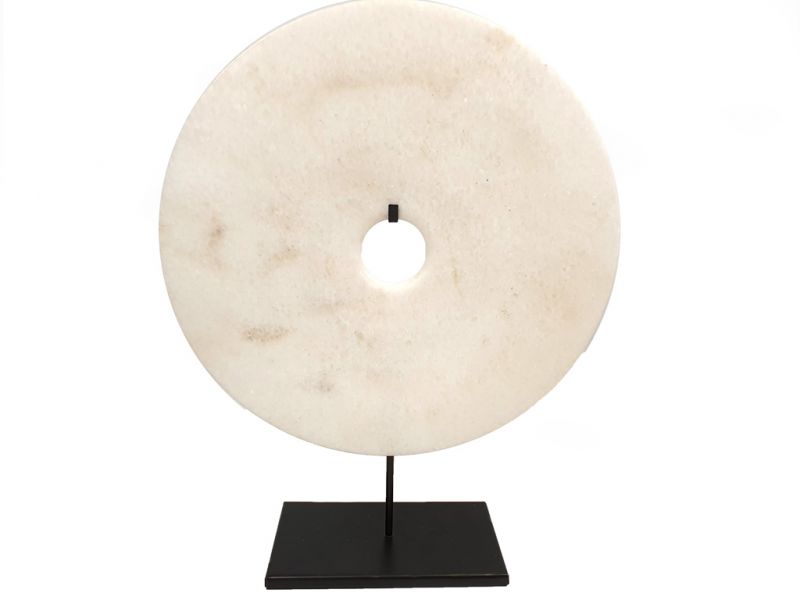 Very Large Chinese Bi Disc in Jade 35cm White 2