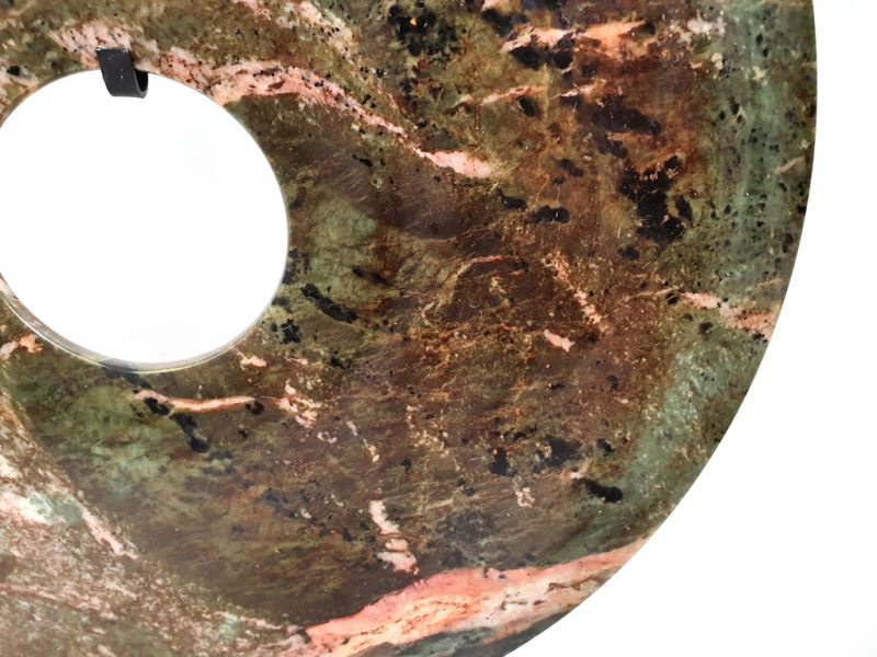 Very Large Chinese Bi Disc in Jade 40cm Brown 3