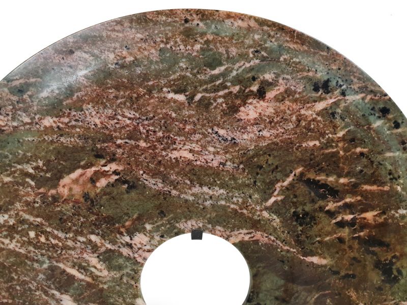 Very Large Chinese Bi Disc in Jade 40cm Brown 4