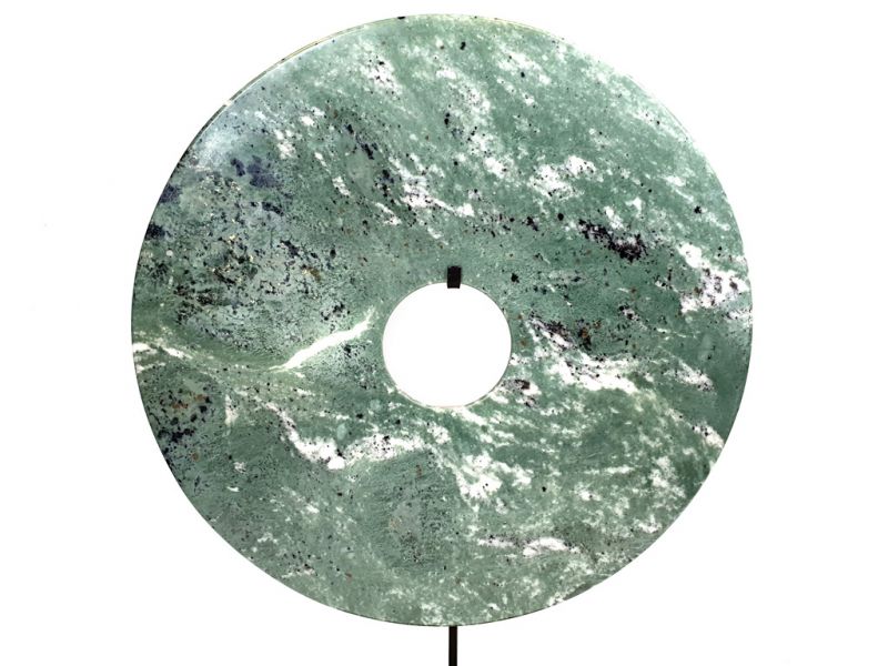 Very Large Chinese Bi Disc in Jade 40cm - Green 1