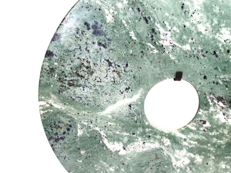 Very Large Chinese Bi Disc in Jade 40cm - Green 3