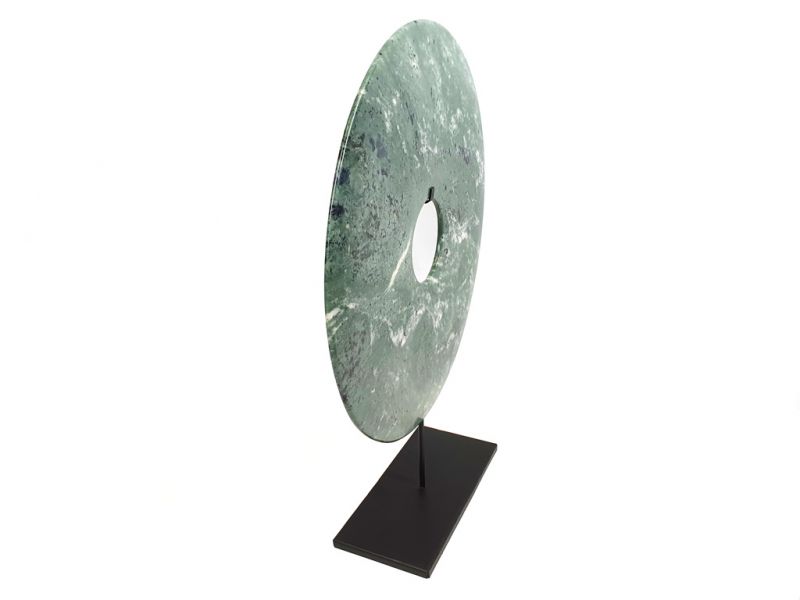 Very Large Chinese Bi Disc in Jade 40cm - Green 4