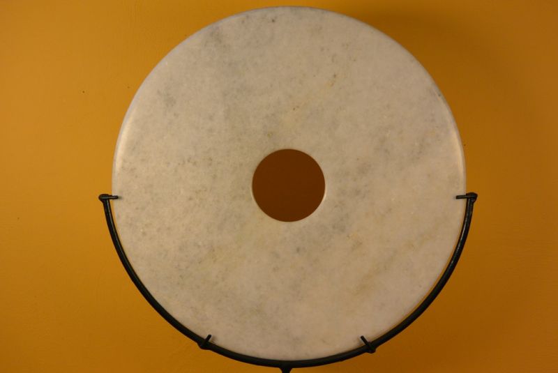 Very Large Chinese Bi Disc in Jade 40cm White 1
