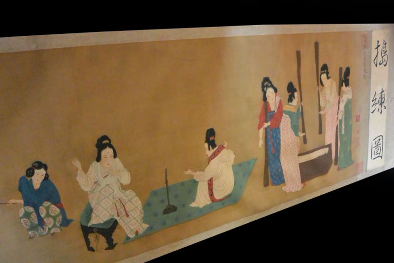 Very Large Chinese Kakemono Painting Court Ladies 3