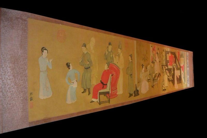 Very Large Chinese Kakemono Painting Han Xizai 1