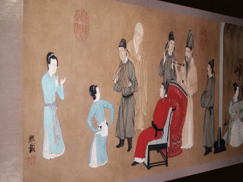 Very Large Chinese Kakemono Painting Night Revels of Han Xizai - Part 2 2