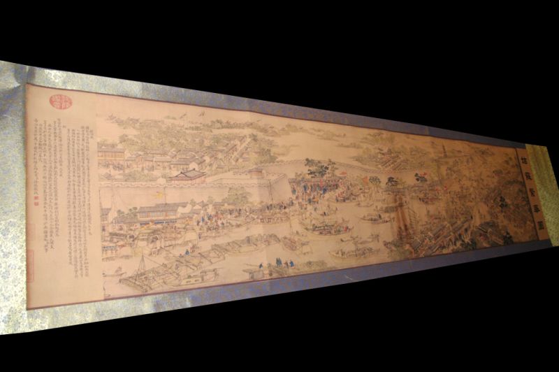 Very Large Chinese Kakemono Painting Prosperous Suzhou - Burgeoning Life in a Resplendent Age from Xu Yang 1
