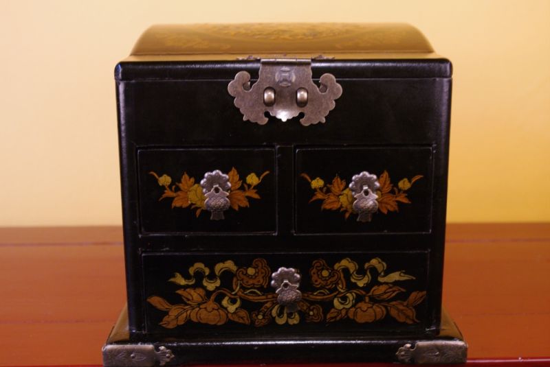 Very Large Jewelry Box Bird Black 4