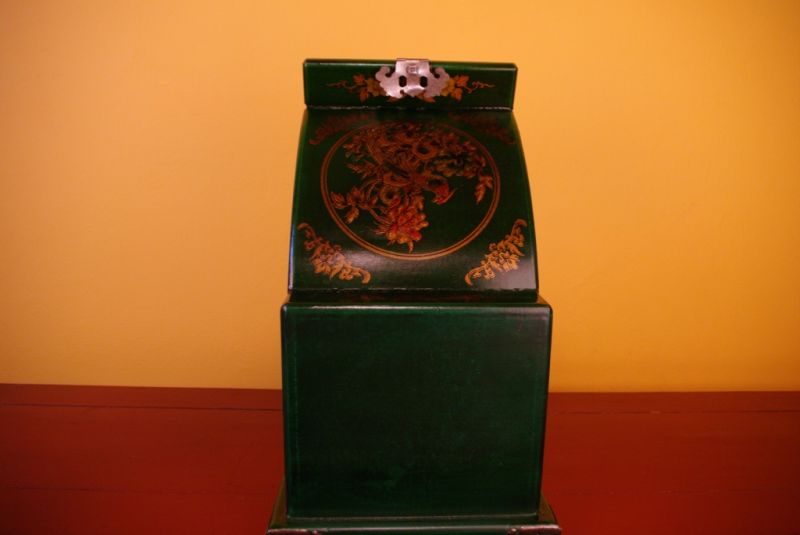 Very Large Jewelry Box Bird Green 3