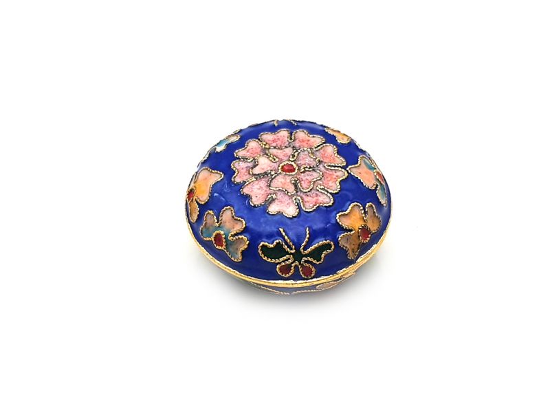 Very Small Chinese Cloisonné Enamel Box Blue 1