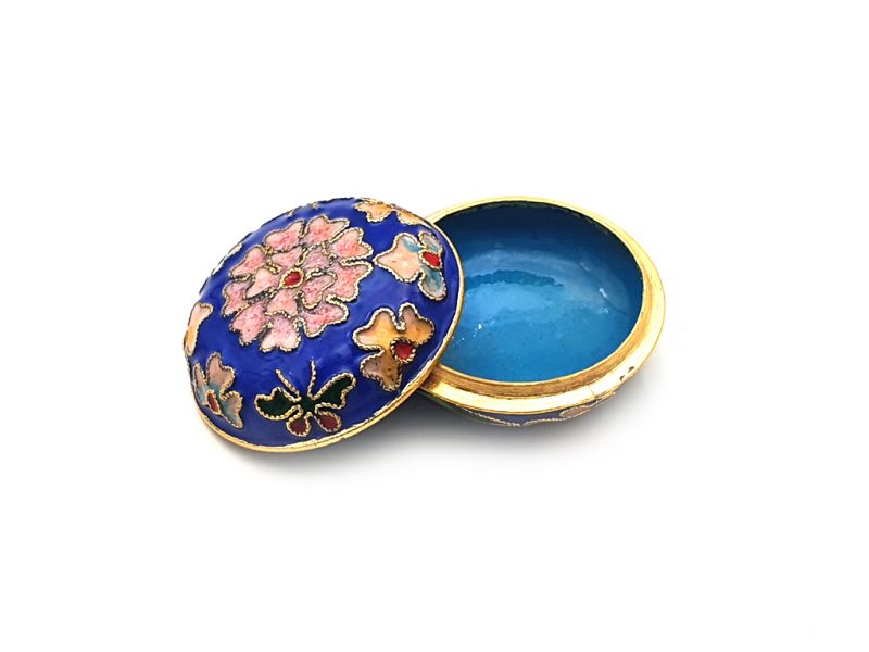 Very Small Chinese Cloisonné Enamel Box Blue 2