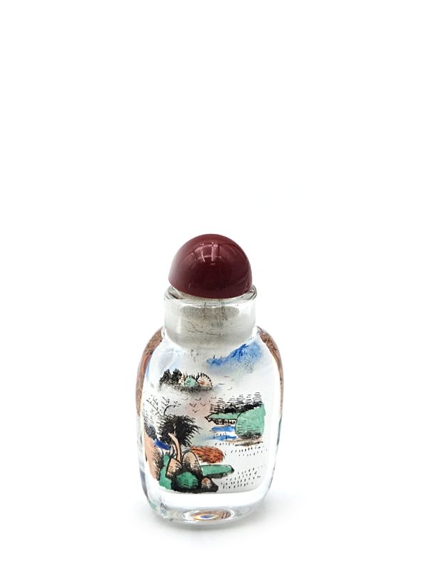 Very Small Glass Snuff Bottle - Chinese Arist - Chinese landscape 1