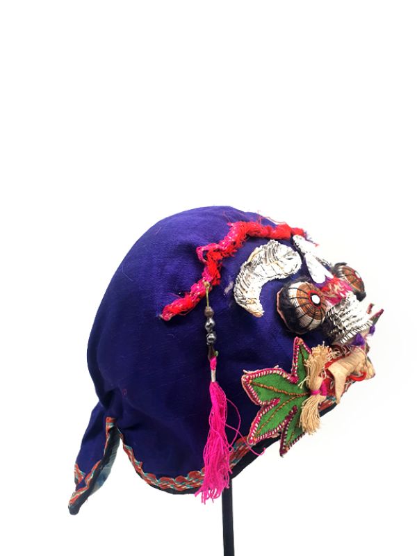 Viejo Sombrero de niño chino Cabeza de monstruo - Púrpura/Azul 2
