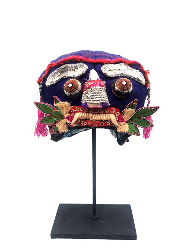 Viejo Sombrero de niño chino Cabeza de monstruo - Púrpura/Azul 3
