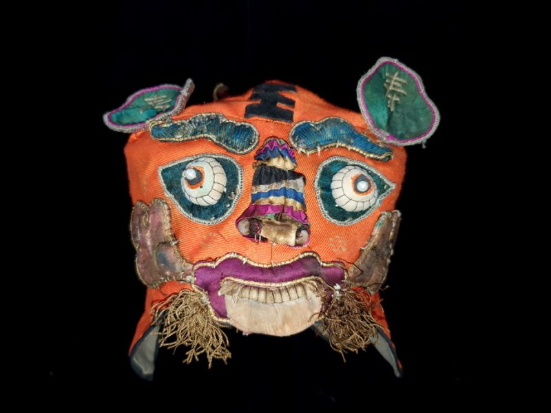 Viejo Sombrero de niño chino El tigre naranja 1