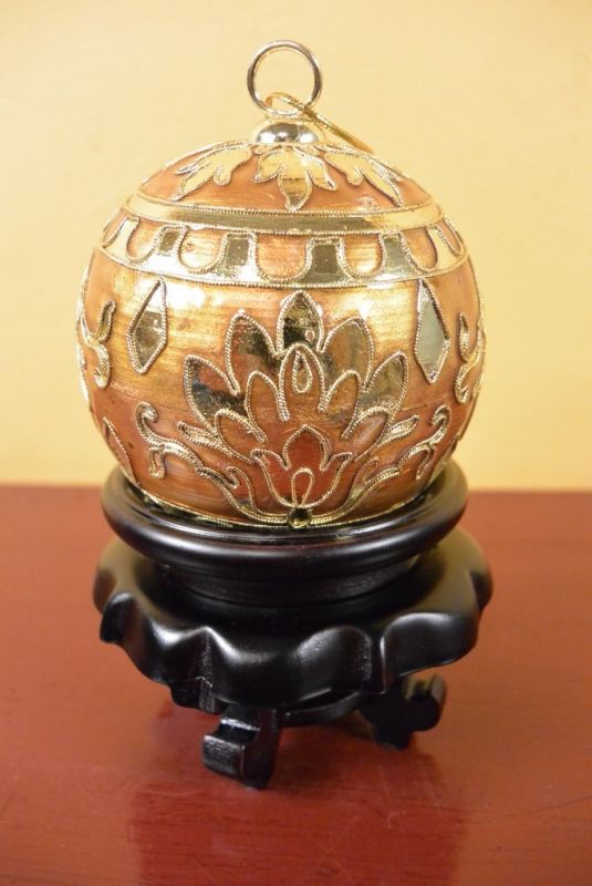 Weihnachtskugel Cloisonné Gelb 2