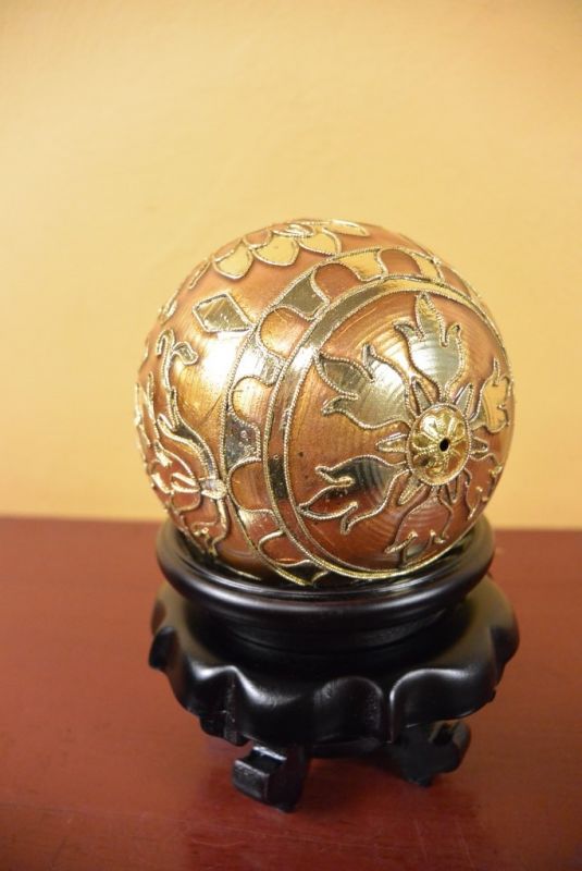Weihnachtskugel Cloisonné Gelb 3