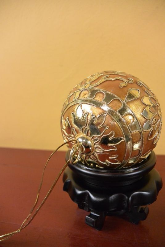Weihnachtskugel Cloisonné Gelb 4