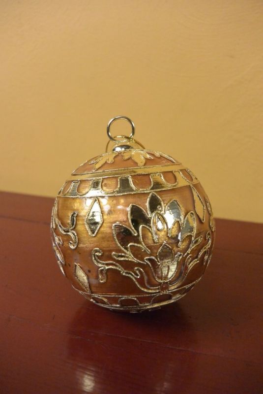 Weihnachtskugel Cloisonné Gelb 5