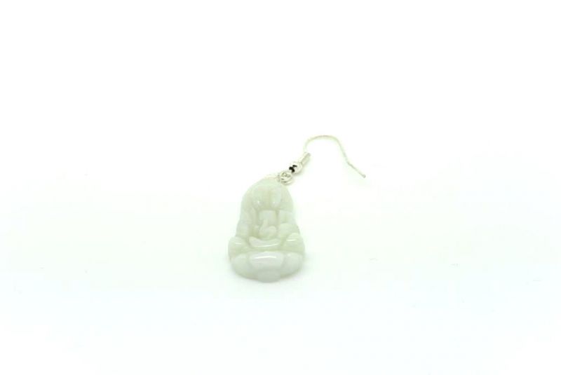 Weiss Jade Ohrringe Buddha 5