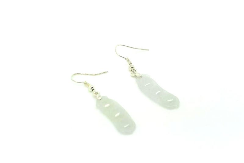 Weisse Jade Ohrringe FengShui 3