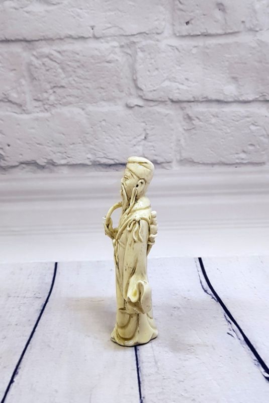 Weiße chinesische Statue - Porzellan Dehua - Alter Mann 3