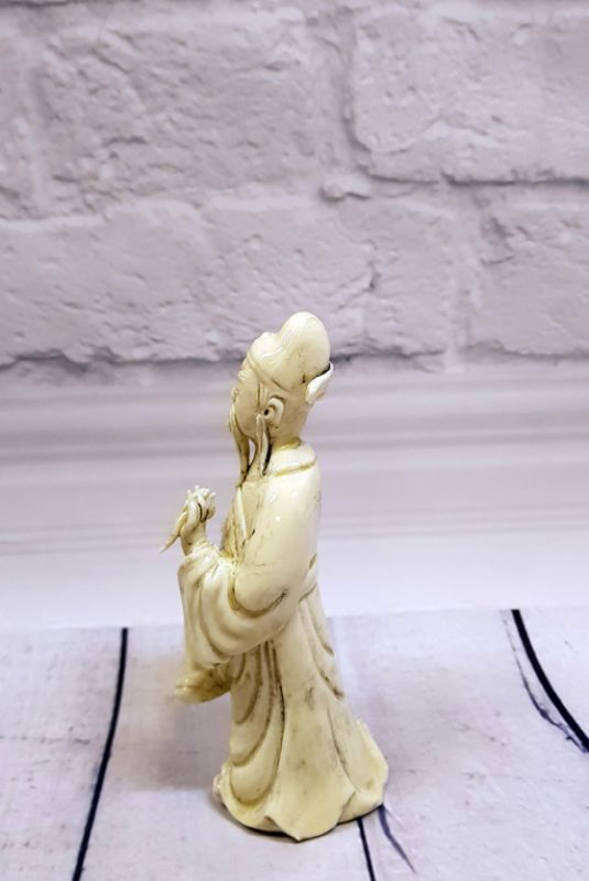 Weiße chinesische Statue - Porzellan Dehua - Der Mönch 2