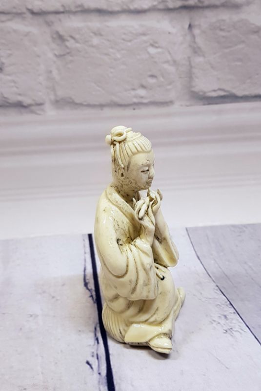 Weiße chinesische Statue - Porzellan Dehua - Musiker 2