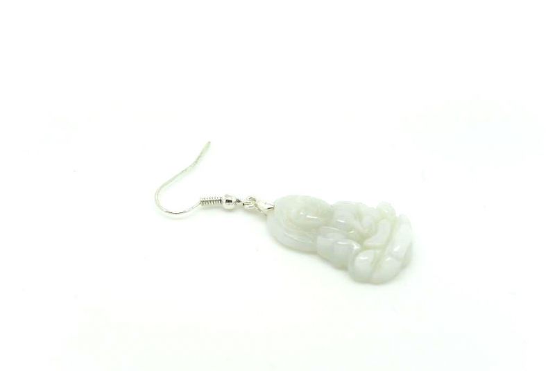White Buddha Jade Earrings 3